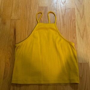 Sunflower Yellow Ribbed Crop Top